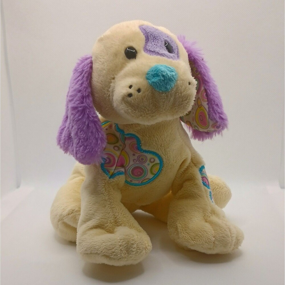 Webkinz Ganz HM474 JELLY BEAN Puppy Dog Plush Stuffed Toy Yellow Purple NO Code